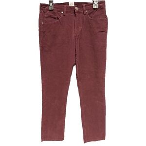 Men's Burgundy Corduroy Pants 30 X 30 Slim Straight Core Life Soft & Lightweight